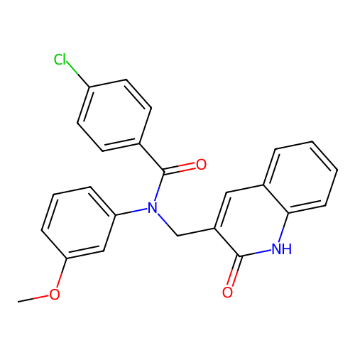 4-chloro-N-(3-methoxyphenyl)-N-[(2-oxo-1,2-dihydroquinolin-3-yl)methyl]benzamide structure