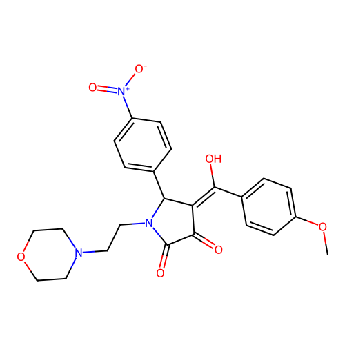 (4E)-4-[hydroxy-(4-methoxyphenyl)methylidene]-1-(2-morpholin-4-ylethyl)-5-(4-nitrophenyl)pyrrolidine-2,3-dione structure