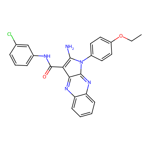 2-amino-N-(3-chlorophenyl)-1-(4-ethoxyphenyl)-1H-pyrrolo[2,3-b]quinoxaline-3-carboxamide structure