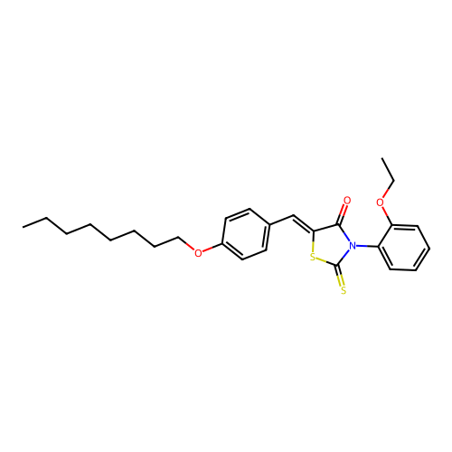 (5Z)-3-(2-ethoxyphenyl)-5-[4-(octyloxy)benzylidene]-2-thioxo-1,3-thiazolidin-4-one structure