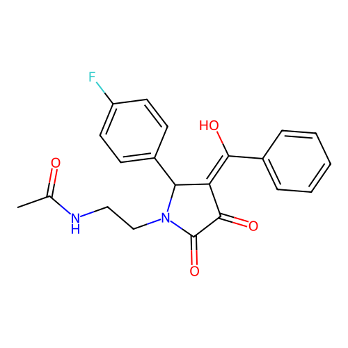 N-(2-{(3E)-2-(4-fluorophenyl)-3-[hydroxy(phenyl)methylidene]-4,5-dioxopyrrolidin-1-yl}ethyl)acetamide structure