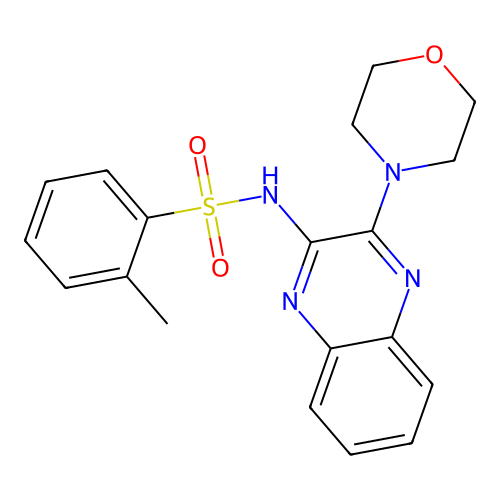 2-methyl-N-[3-(morpholin-4-yl)quinoxalin-2-yl]benzenesulfonamide structure