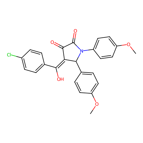 (4E)-4-[(4-chlorophenyl)-hydroxymethylidene]-1,5-bis(4-methoxyphenyl)pyrrolidine-2,3-dione structure