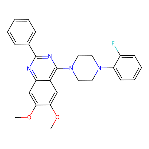 4-[4-(2-Fluorophenyl)piperazin-1-yl]-6,7-dimethoxy-2-phenylquinazoline structure