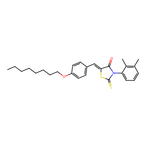 (5Z)-3-(2,3-dimethylphenyl)-5-[4-(octyloxy)benzylidene]-2-thioxo-1,3-thiazolidin-4-one structure