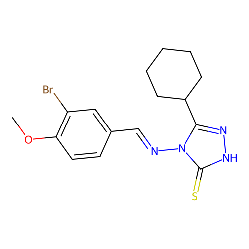 4-((3-Bromo-4-methoxybenzylidene)amino)-5-cyclohexyl-4H-1,2,4-triazole-3-thiol structure