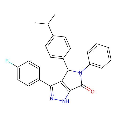 3-(4-fluorophenyl)-4-(4-isopropylphenyl)-5-phenyl-4,5-dihydropyrrolo[3,4-c]pyrazol-6(1H)-one structure