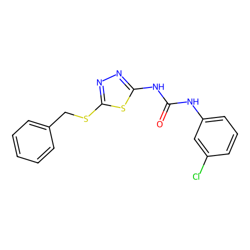 1-(5-(benzylthio)-1,3,4-thiadiazol-2-yl)-3-(3-chlorophenyl)urea structure