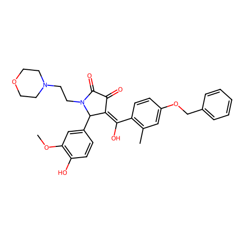 4-(4-(Benzyloxy)-2-methylbenzoyl)-3-hydroxy-5-(4-hydroxy-3-methoxyphenyl)-1-(2-morpholinoethyl)-1H-pyrrol-2(5H)-one structure