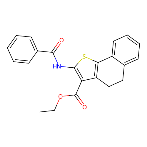 Ethyl 2-[(phenylcarbonyl)amino]-4,5-dihydronaphtho[1,2-b]thiophene-3-carboxylate structure