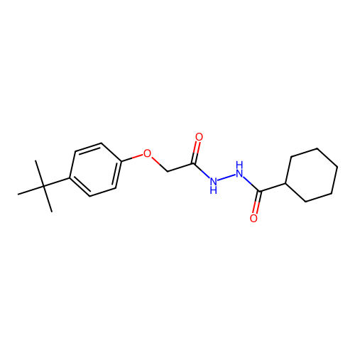 N'-[2-(4-tert-butylphenoxy)acetyl]cyclohexanecarbohydrazide structure
