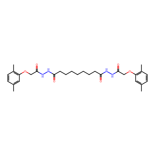 N'~1~,N'~9~-bis[(2,5-dimethylphenoxy)acetyl]nonanedihydrazide structure