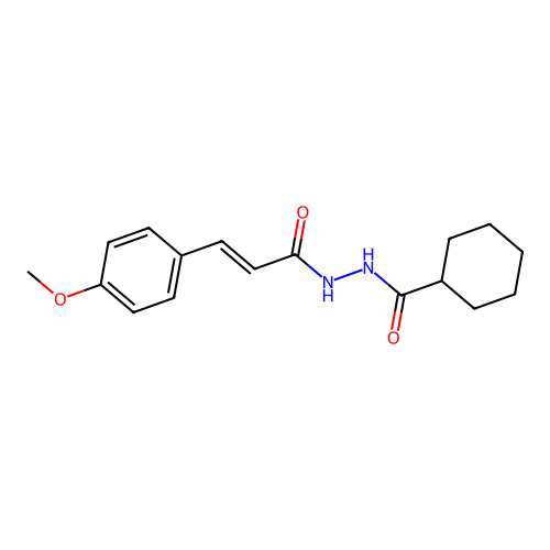 N'-[(2E)-3-(4-methoxyphenyl)prop-2-enoyl]cyclohexanecarbohydrazide structure