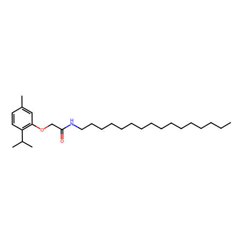 N-hexadecyl-2-(2-isopropyl-5-methylphenoxy)acetamide structure