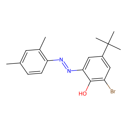 2-bromo-4-tert-butyl-6-[(E)-(2,4-dimethylphenyl)diazenyl]phenol structure
