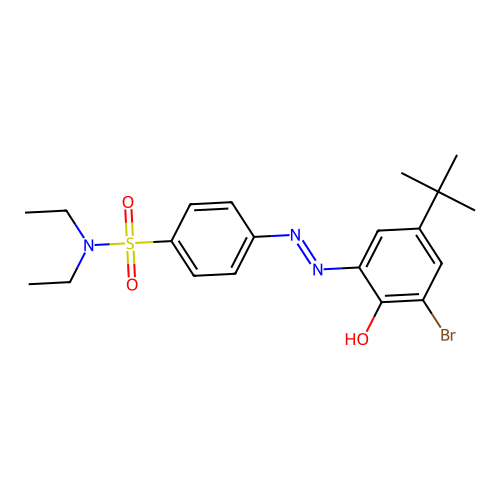 4-[(3-bromo-5-tert-butyl-2-hydroxyphenyl)diazenyl]-N,N-diethylbenzenesulfonamide structure