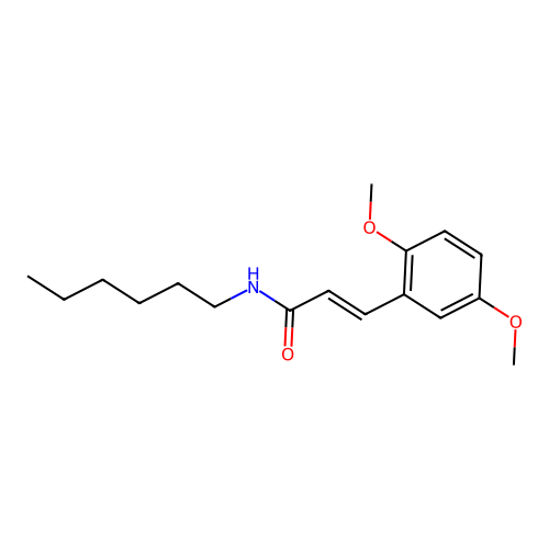 3-(2,5-dimethoxyphenyl)-N-hexylprop-2-enamide structure