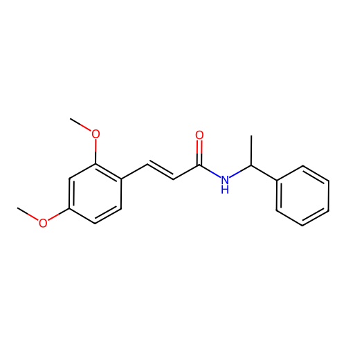 (E)-3-(2,4-dimethoxyphenyl)-N-(1-phenylethyl)acrylamide structure