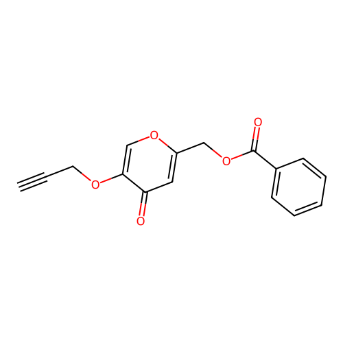 [4-oxo-5-(2-propynyloxy)-4H-pyran-2-yl]methyl benzoate structure