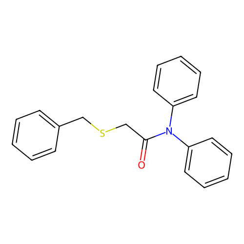 2-benzylsulfanyl-N,N-diphenylacetamide structure