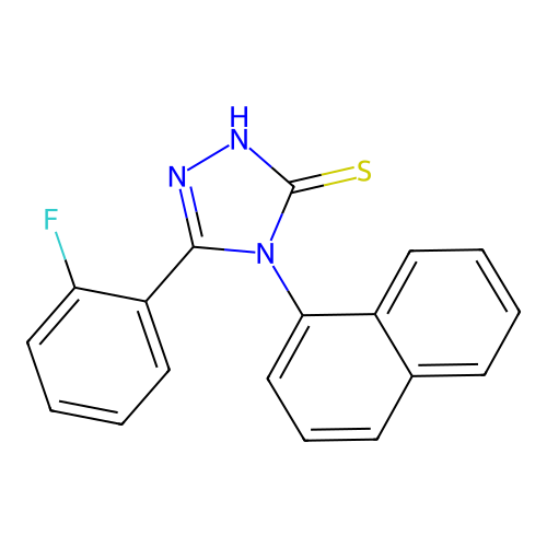 5-(2-fluorophenyl)-4-(naphthalen-1-yl)-4H-1,2,4-triazole-3-thiol structure