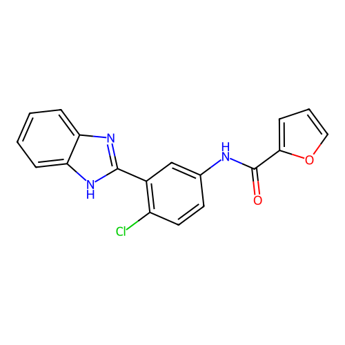 N-[3-(1H-benzimidazol-2-yl)-4-chlorophenyl]-2-furamide structure