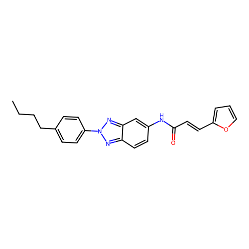 (2E)-N-[2-(4-butylphenyl)-2H-benzotriazol-5-yl]-3-(furan-2-yl)prop-2-enamide structure