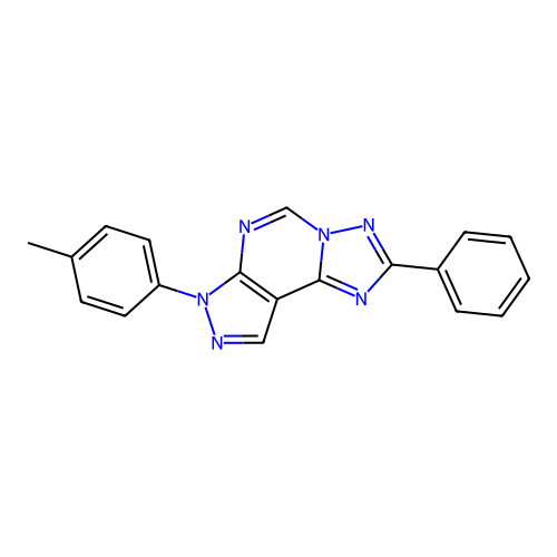 7-(4-methylphenyl)-2-phenyl-7H-pyrazolo[4,3-e][1,2,4]triazolo[1,5-c]pyrimidine structure