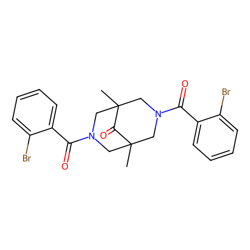 3,7-Bis-(2-bromo-benzoyl)-1,5-dimethyl-3,7-diaza-bicyclo[3.3.1]nonan-9-one structure