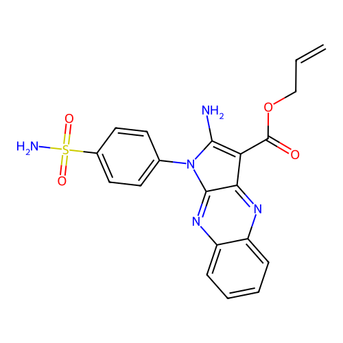 allyl 2-amino-1-(4-sulfamoylphenyl)-1H-pyrrolo[2,3-b]quinoxaline-3-carboxylate structure