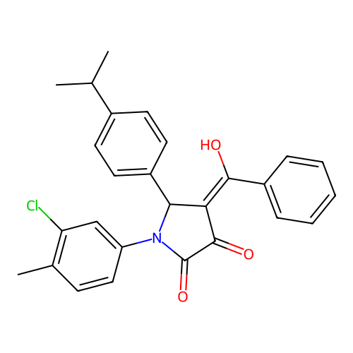 (4E)-1-(3-chloro-4-methylphenyl)-4-[hydroxy(phenyl)methylidene]-5-(4-propan-2-ylphenyl)pyrrolidine-2,3-dione structure
