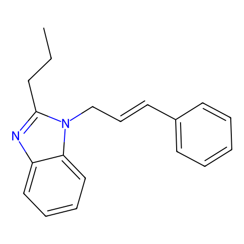 1-cinnamyl-2-propyl-1H-benzo[d]imidazole structure
