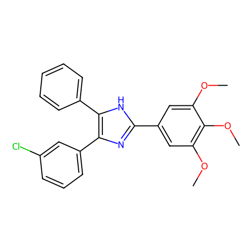 4-(3-chlorophenyl)-5-phenyl-2-(3,4,5-trimethoxyphenyl)-1H-imidazole structure