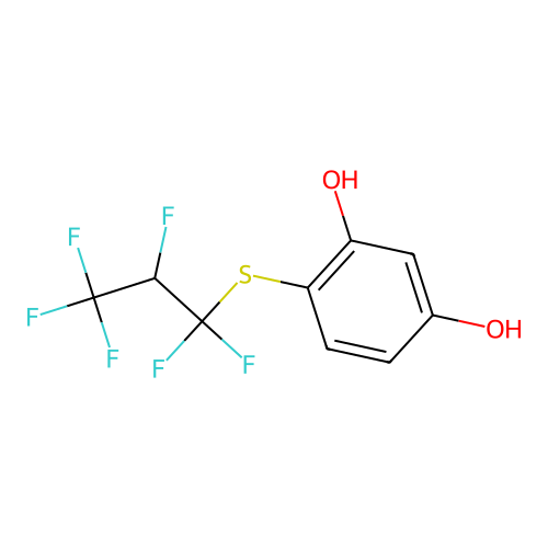 4-[(1,1,2,3,3,3-Hexafluoropropyl)sulfanyl]benzene-1,3-diol structure