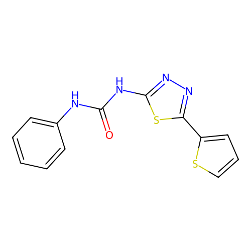 1-Phenyl-3-(5-thiophen-2-yl-[1,3,4]thiadiazol-2-yl)-urea structure