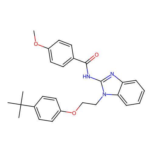 N-{1-[2-(4-tert-butylphenoxy)ethyl]-1H-benzimidazol-2-yl}-4-methoxybenzamide structure