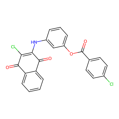 3-((3-Chloro-1,4-dioxo-1,4-dihydronaphthalen-2-yl)amino)phenyl 4-chlorobenzoate structure