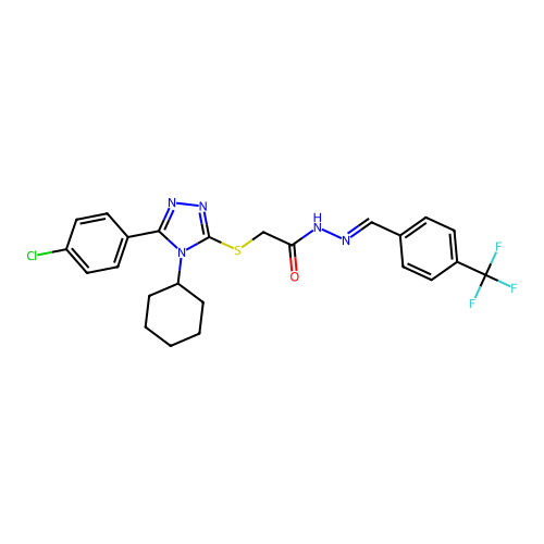 C24H23ClF3N5OS structure