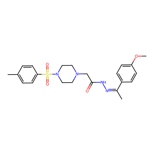N'-[(1Z)-1-(4-methoxyphenyl)ethylidene]-2-{4-[(4-methylphenyl)sulfonyl]piperazin-1-yl}acetohydrazide structure