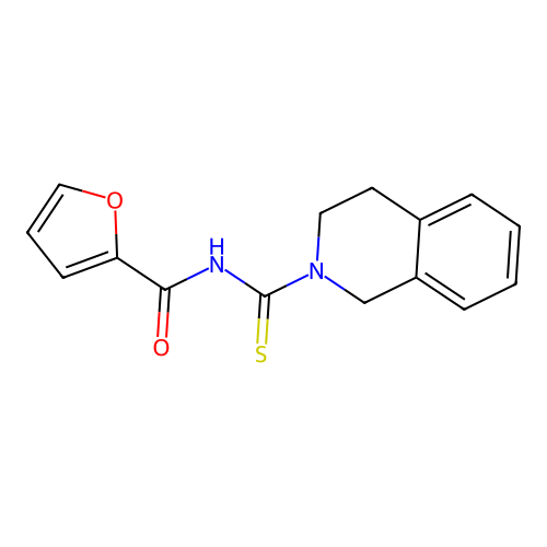 N-(3,4-dihydroisoquinolin-2(1H)-ylcarbonothioyl)furan-2-carboxamide structure