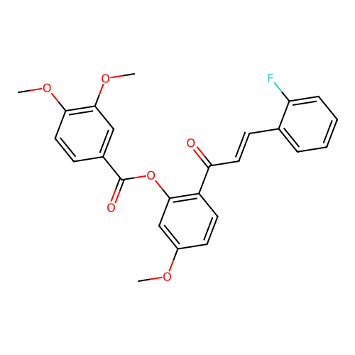 2-[(2E)-3-(2-fluorophenyl)prop-2-enoyl]-5-methoxyphenyl 3,4-dimethoxybenzoate structure