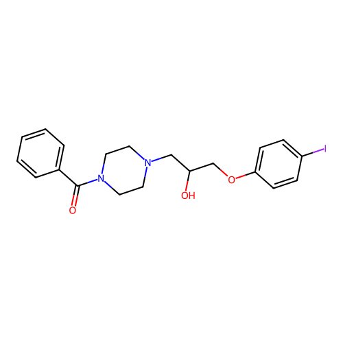 (4-(2-Hydroxy-3-(4-iodophenoxy)propyl)piperazin-1-yl)(phenyl)methanone structure