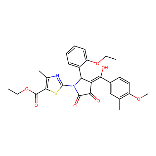 ethyl 2-(2-(2-ethoxyphenyl)-4-hydroxy-3-(4-methoxy-3-methylbenzoyl)-5-oxo-2,5-dihydro-1H-pyrrol-1-yl)-4-methylthiazole-5-carboxylate structure