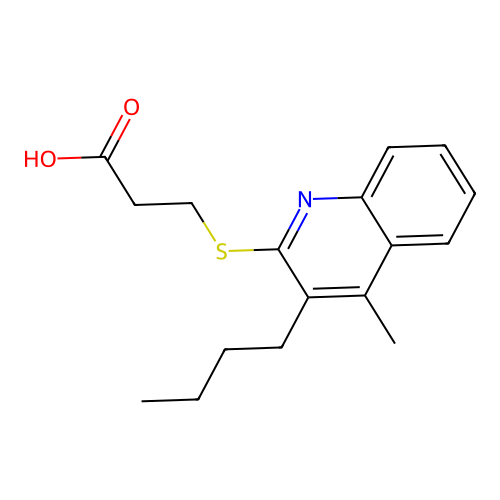 3-[(3-Butyl-4-methylquinolin-2-yl)sulfanyl]propanoic acid structure