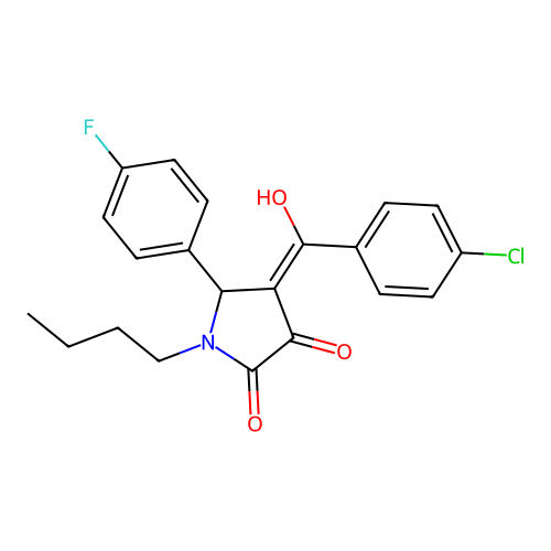 1-butyl-4-(4-chlorobenzoyl)-5-(4-fluorophenyl)-3-hydroxy-1H-pyrrol-2(5H)-one structure