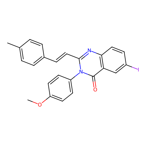 6-iodo-3-(4-methoxyphenyl)-2-[(E)-2-(4-methylphenyl)ethenyl]quinazolin-4(3H)-one structure