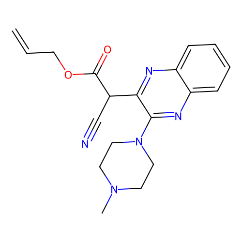 Prop-2-en-1-yl cyano[3-(4-methylpiperazin-1-yl)quinoxalin-2-yl]acetate structure