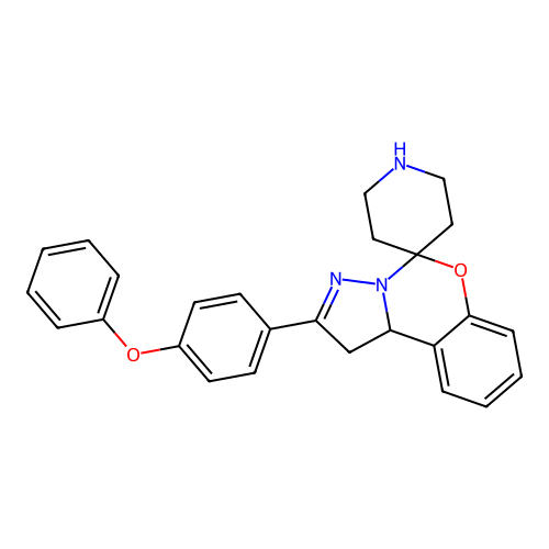 2-(4-phenoxyphenyl)spiro[1,10b-dihydropyrazolo[1,5-c][1,3]benzoxazine-5,4'-piperidine] structure