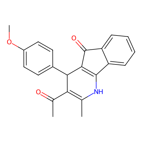 1-[5-hydroxy-4-(4-methoxyphenyl)-2-methyl-4H-indeno[1,2-b]pyridin-3-yl]ethanone structure