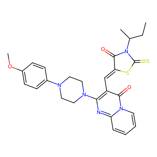 3-[(Z)-(3-SEC-BUTYL-4-OXO-2-THIOXO-1,3-THIAZOLIDIN-5-YLIDENE)METHYL]-2-[4-(4-METHOXYPHENYL)-1-PIPERAZINYL]-4H-PYRIDO[1,2-A]PYRIMIDIN-4-ONE structure